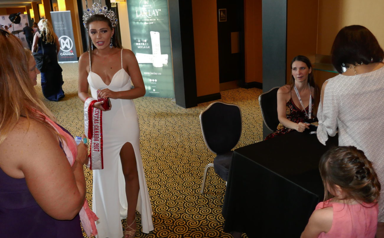 Mattea Henderson and Michelle Weswaldi at 2018 Miss World Canada Preliminaries front door at Preliminaries competition - Miss World Canada 2018